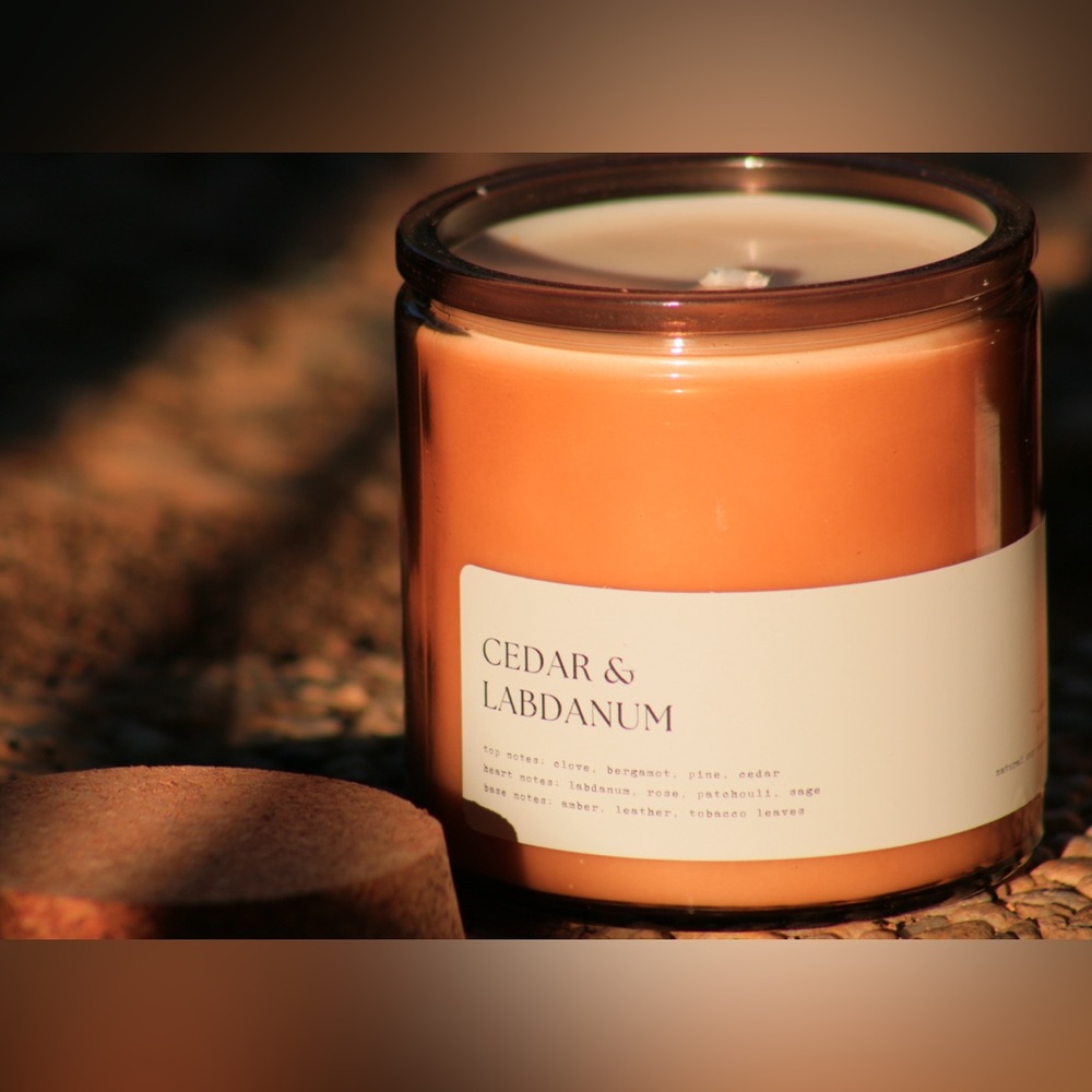 Handmade Cedar & Labdanum Candle 9 oz